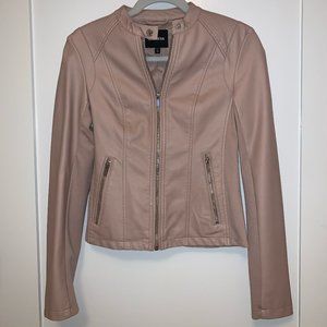 Faux / Vegan Leather Light Pink / Dusty Rose Jacket from Express